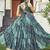 Women green bandhani printed pleated anarkali gown