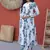 Womens new trendy summer war printed cotton gown set