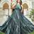 Women green bandhani printed pleated anarkali gown
