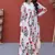 Womens new trendy summer war printed cotton gown set