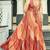 Women red bandhani printed pleated anarkali gown