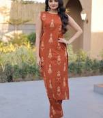 Womens summer war printed cotton gown set