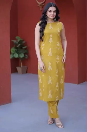 Womens new trendy summer war printed cotton gown set