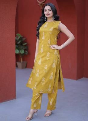 Womens summer war printed cotton gown set 3