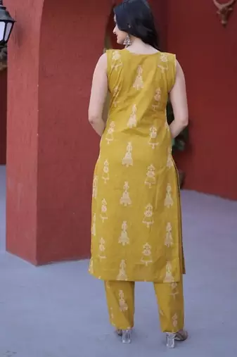 Womens new trendy summer war printed cotton gown set