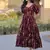 Womens summer war printed cotton gown set