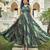 Women green bandhani printed pleated anarkali gown