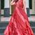 Women red bandhani printed pleated anarkali gown
