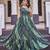 Women green bandhani printed pleated anarkali gown