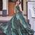 Women green bandhani printed pleated anarkali gown