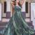 Women green bandhani printed pleated anarkali gown