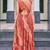 Women rust bandhani printed pleated anarkali gown