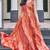 Women rust bandhani printed pleated anarkali gown