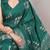 Parrot green rich slub silk printes with zari border saree