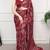 Maroon elegant satin silk printed saree