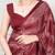 Maroon elegant satin silk printed saree