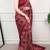 Maroon elegant satin silk printed saree