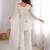White Sequins Silk Festive Wear Pant Suit