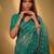 Teal soft poly cotton thread weaving work saree