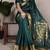 Green onam special raw silk zari weaving work saree