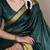 Green onam special raw silk zari weaving work saree