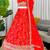 Stunning Orange Thread Work Georgette Function Wear Lehenga Choli