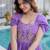 Notable Purple Bead Work Chanderi Festive Wear Dress