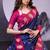 Navy blue smooth poly cotton zari weaving work saree