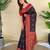 Black art silk  woven saree