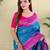Teal art silk  woven saree