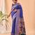 Blue art silk  woven saree