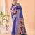 Blue art silk  woven saree
