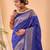 Blue art silk  woven saree
