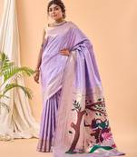 Lavender art silk  woven saree
