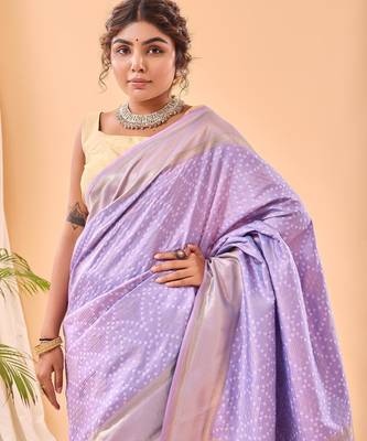 Lavender art silk  woven saree 3