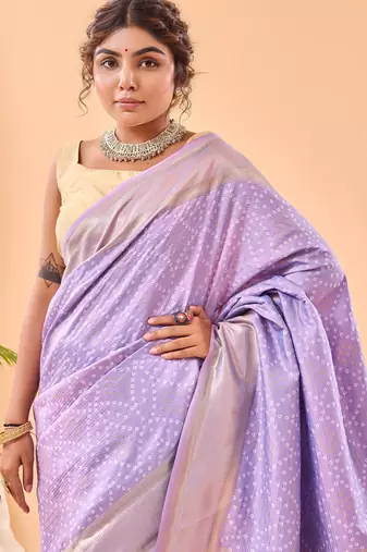 Lavender art silk  woven saree