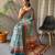 Rama green art silk  woven saree