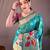 Rama green art silk  woven saree