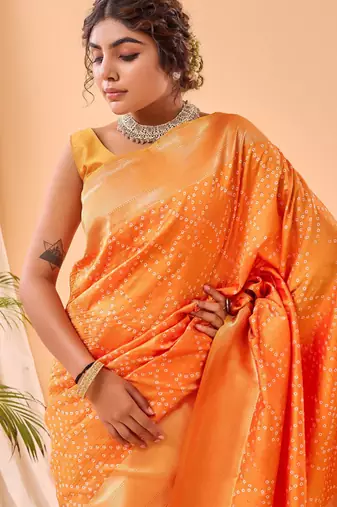 Yellow art silk  woven saree