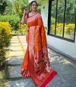 Yellow art silk  woven saree