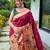 Maroon art silk  woven saree