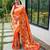 Orange art silk  woven saree