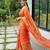 Orange art silk  woven saree