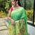 Parrot green art silk  woven saree