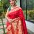 Red art silk  woven saree