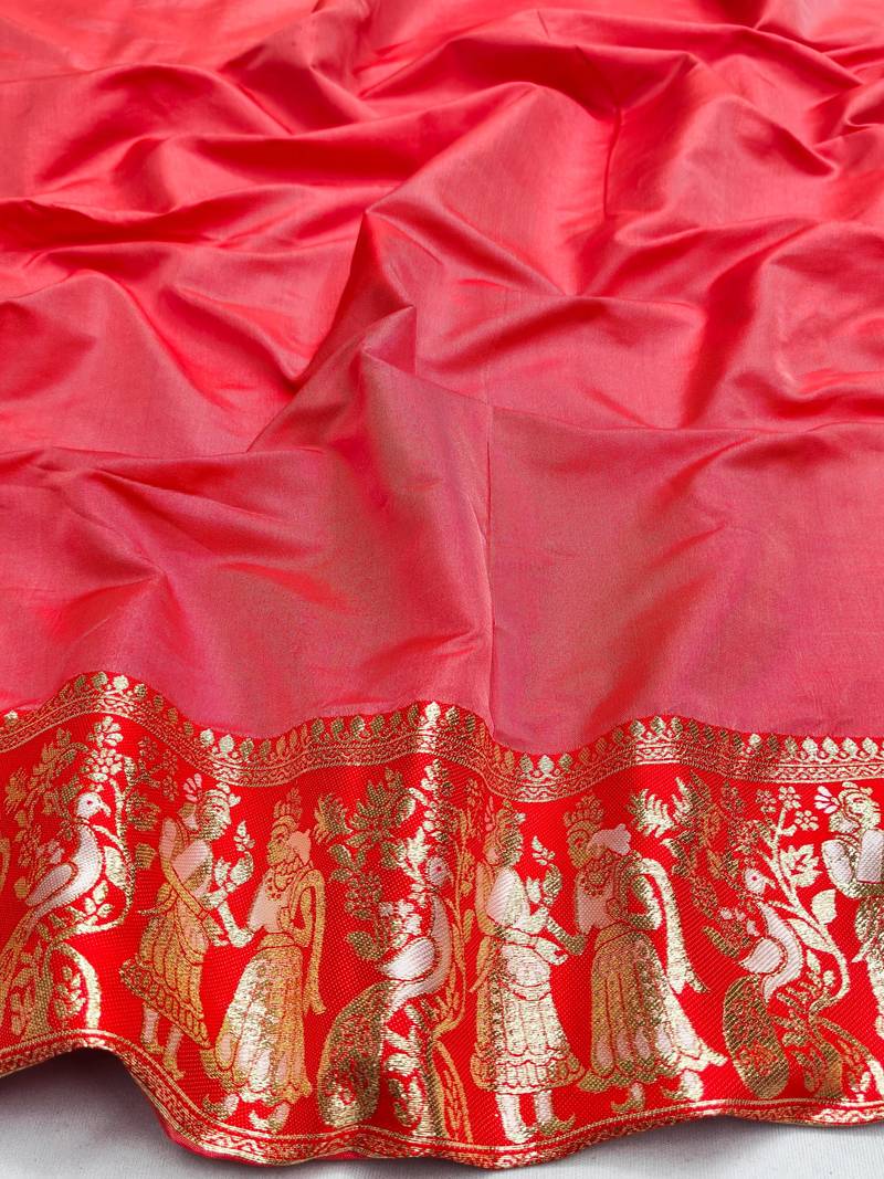 off white zari woven art silk baluchari saree with blouse