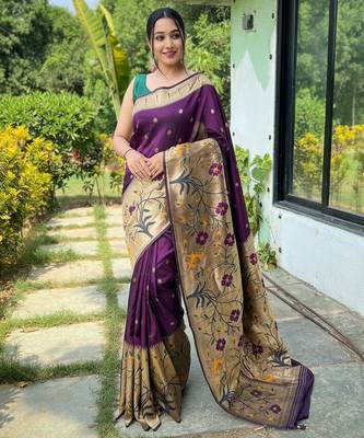 Wine art silk  woven saree 2