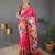 Pink art silk  woven saree