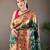 Dark green art silk  woven saree