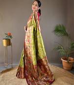 Mehendi art silk  woven saree